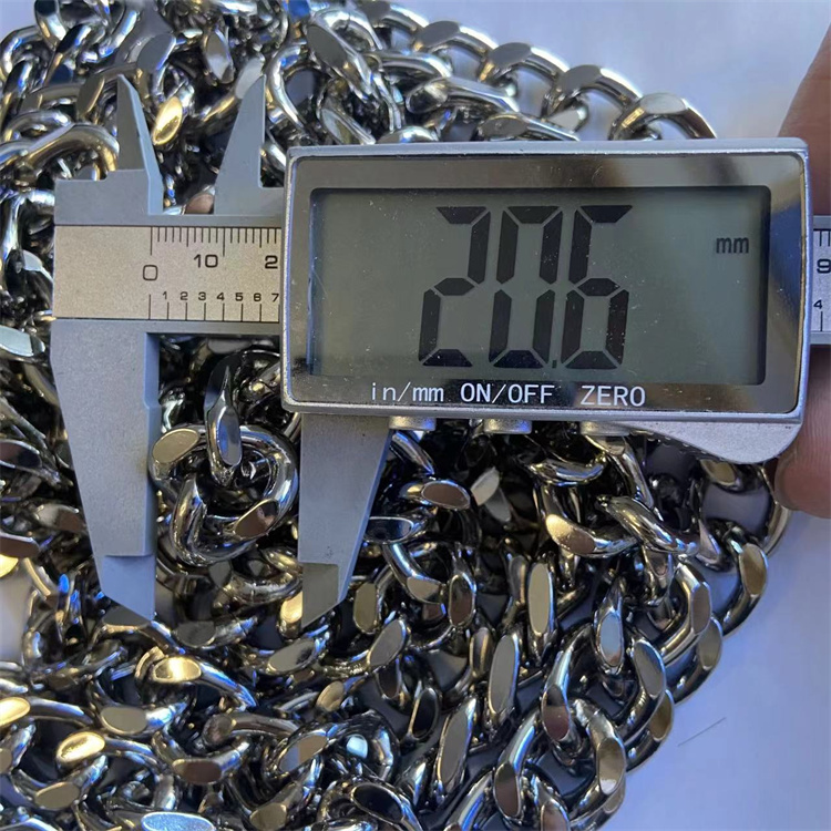 AL003 Aluminium Marerial Basic Link Chain Necklace Men Women 15x20.6mm  10 Meters per Bag