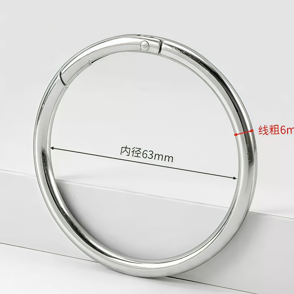 RR005   Alloy  Spring O-ring Round Ring 3 Size Available For Bags Belts Strap Leather Crafts Inner Size 38， 50， 63mm   10pcs/Bag