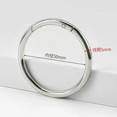 RR005   Alloy  Spring O-ring Round Ring 3 Size Available For Bags Belts Strap Leather Crafts Inner Size 38， 50， 63mm   10pcs/Bag