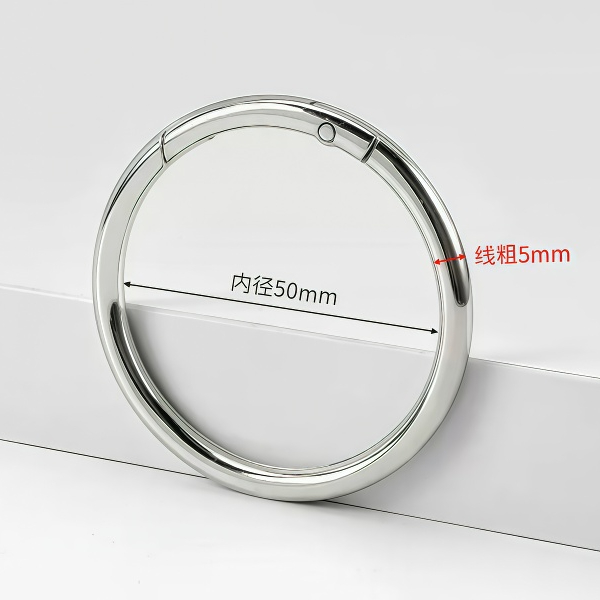 RR005   Alloy  Spring O-ring Round Ring 3 Size Available For Bags Belts Strap Leather Crafts Inner Size 38， 50， 63mm   10pcs/Bag