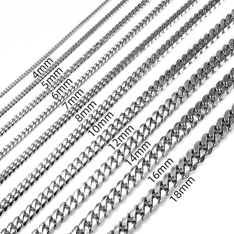 SC0013Stainless Steel Basic Link Chain Necklace Men Women  10 Meters per Bag