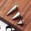 SP001  Stainless Steel Spikes Pendants Circular Cone Classic Rhombus Charms for DIY Punk Jewelry Making 7 Size In Stock 100 pcs  Per Bag