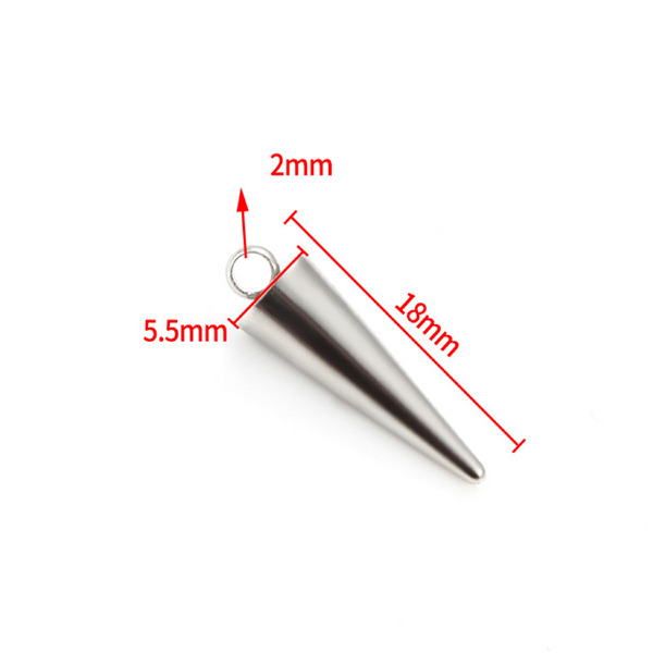 SP001  Stainless Steel Spikes Pendants Circular Cone Classic Rhombus Charms for DIY Punk Jewelry Making 7 Size In Stock 100 pcs  Per Bag