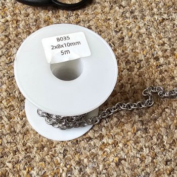 b035-2x8x10mm Stainless Steel Basic Link Chain Necklace Men Women  10 Meters per Bag UK ZA
