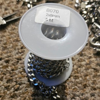 b070-2x8mm  Stainless Steel Basic Link Chain Necklace Men Women  10 Meters per Bag UK ZA