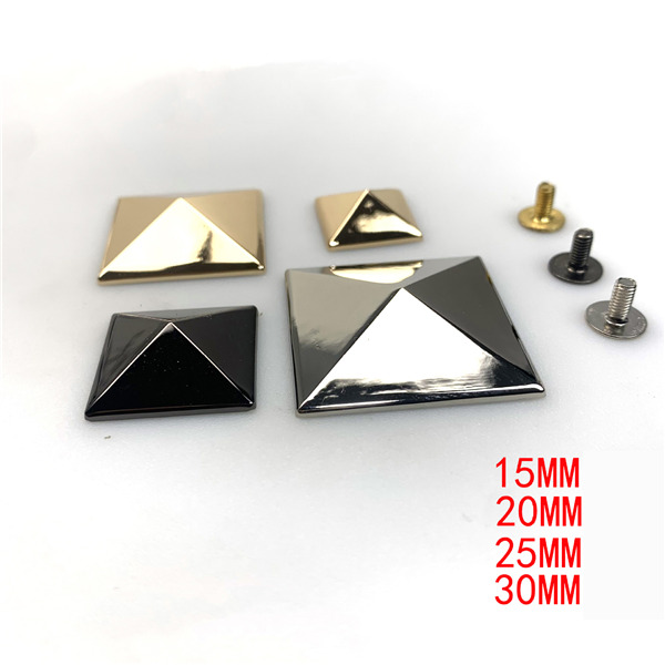 A5050 Four types of dwarf pyramids spikes with screw back  15 20 25 30mm option 100pcs/bag