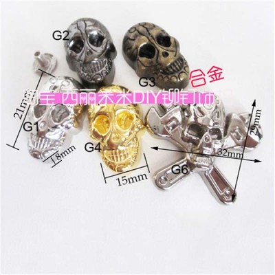 NO63 Skull Screw Back 15x21mm 100pcs/bag