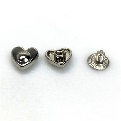 AH10 Heart Shaped Spikes  With Round Point And Screw Back 10mm 100pcs/bag