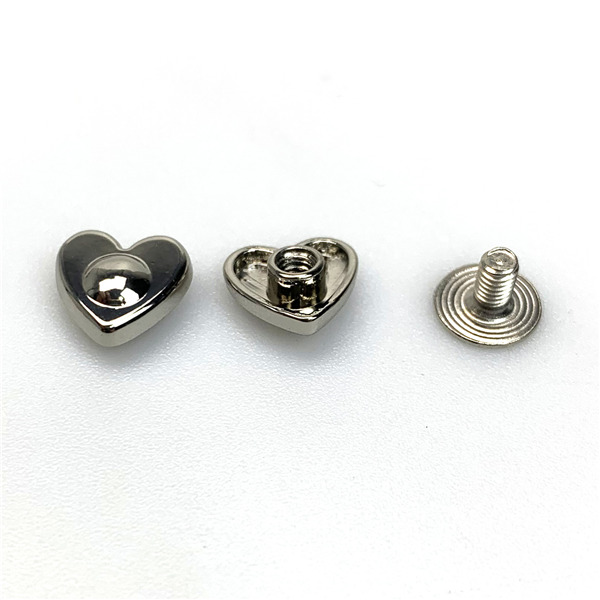 AH10 Heart Shaped Spikes  With Round Point And Screw Back 10mm 100pcs/bag