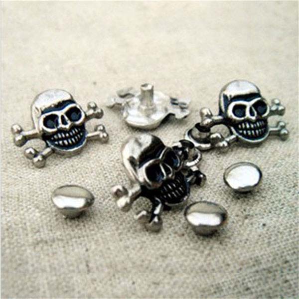 D001 Skull Alloy Rivets 15x12mm 100pcs/bag