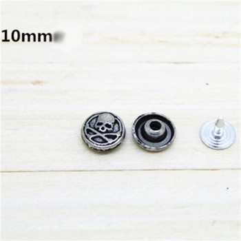 D003 Skull Alloy Rivets 10mm 100pcs/bag
