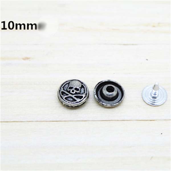 D003 Skull Alloy Rivets 10mm 100pcs/bag