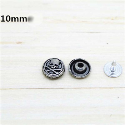 D003 Skull Alloy Rivets 10mm 100pcs/bag