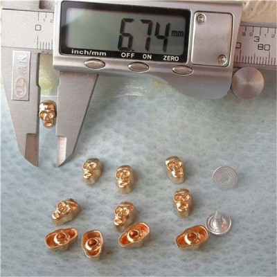 K066 Skull Alloy Rivets 7x10mm 100pcs/bag