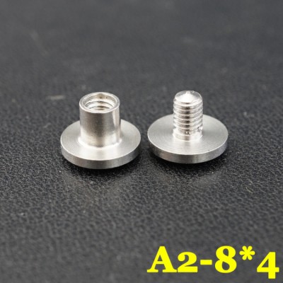 DS846 8X4X6mm Dome Head Stainless Steel Chicago Screw Posts    100 pcs/Bag