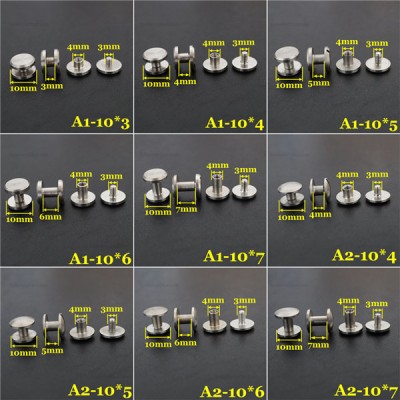 FR402 Stainless Steel Flat Head Screw Posts 10x4x7mm 100pcs/bag