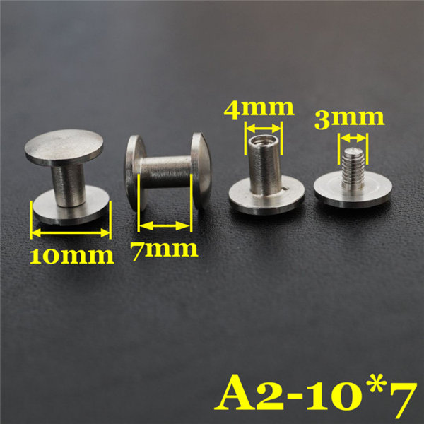 FR407 Stainless Steel Dome Head Post Screws 10x4x7mm 100pcs/bag