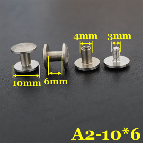 FR408 Stainless Steel Dome Head Binding post screw 10x4x6mm 100pcs/bag