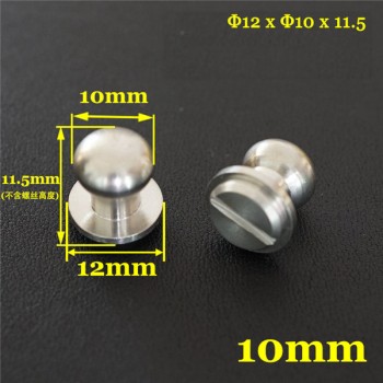 FR502 Stainless Steel Sam Browne Stud Round Head Button Screw Post 12x10x11.5mm 100pcs/bag
