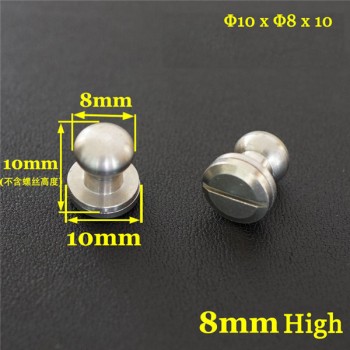 FR504 Stainless Steel Sam Browne Stud Round Head Button Screw Post 10x8x10mm 100pcs/bag