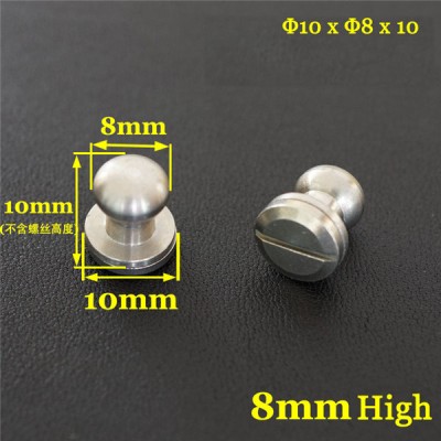 FR504 Stainless Steel Sam Browne Stud Round Head Button Screw Post 10x8x10mm 100pcs/bag