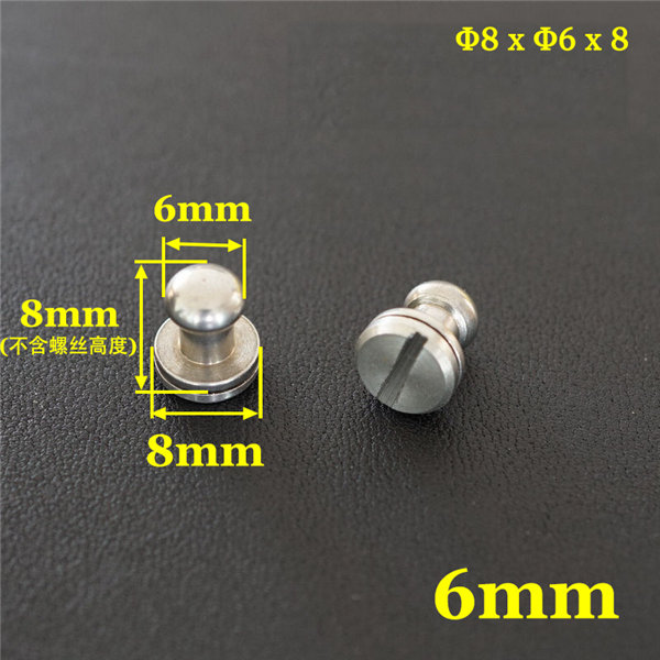 FR507 Stainless Steel Sam Browne Stud Round Head Button Screw Post 8x6x8mm 100pcs/bag