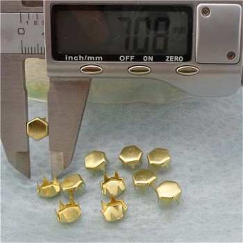 A0746 Hex Brass Studs 7x4.6mm 1000pcs/bag
