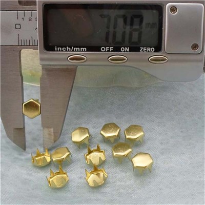 A0746 Hex Brass Studs 7x4.6mm 1000pcs/bag