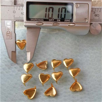 A016 Heart Studs(iron/brass) 10x10mm 1000pcs/bag