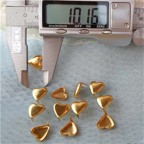 A016 Heart Studs(iron/brass) 10x10mm 1000pcs/bag