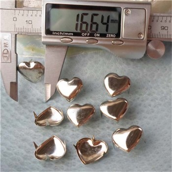 A017 Heart Studs(iron/brass) 17x15mm 1000pcs/bag