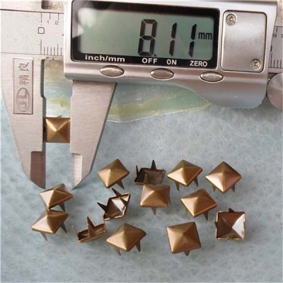 A005 Pyramid Studs(iron/brass) 8x3mm 1000pcs/bag