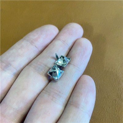 FK8  Pyramid Square Concave 2 Prongs Studs 8 mm  Rack Plating Color 100pcs/bag