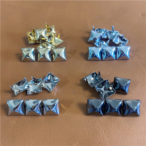 FK8  Pyramid Square Concave 2 Prongs Studs 8 mm  Rack Plating Color 100pcs/bag