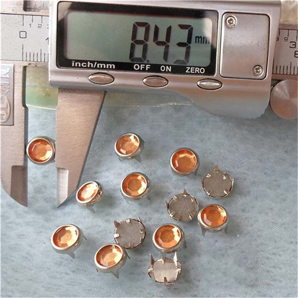 A074 Acrylic and Rhinestone Studs(iron/brass) 8.5mm 1000pcs/bag
