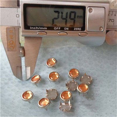 A074 Acrylic and Rhinestone Studs(iron/brass) 8.5mm 1000pcs/bag