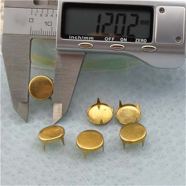 A062 Round Flat Studs(iron/brass) 12mm 1000pcs/bag