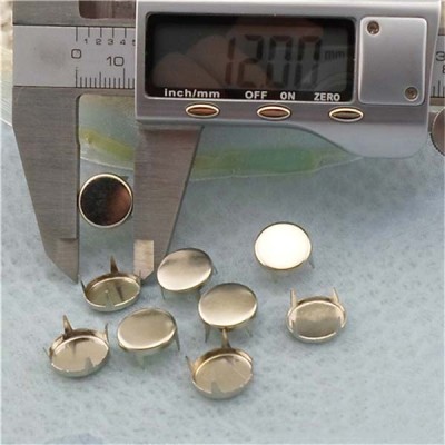A062 Round Flat Studs(iron/brass) 12mm 1000pcs/bag