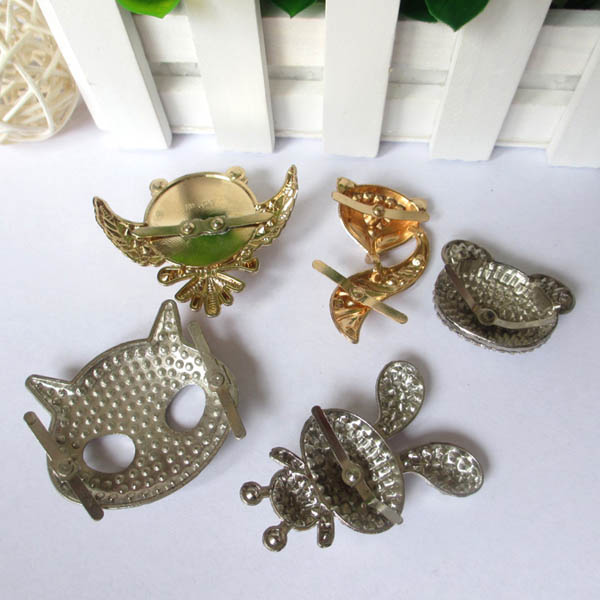 XL101 The new animal buckles,DIY bag accessories,Diamond owl,Panda,Fox,Rivets metal buckles MOQ 10pcs
