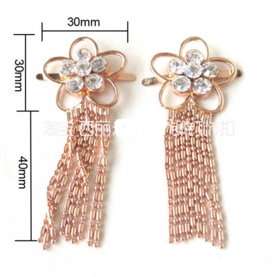 XL116 3.0cm light gold tassel diamond buckles buckle/Metal shoes flowers/Children boots accessories diamond buckle 30x70mm MOQ 10pcs