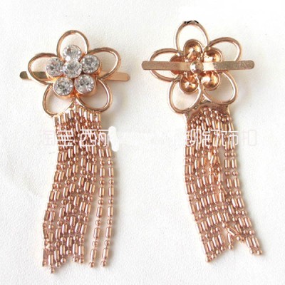 XL116 3.0cm light gold tassel diamond buckles buckle/Metal shoes flowers/Children boots accessories diamond buckle 30x70mm MOQ 10pcs