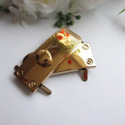 XL118 Light gold rectangular folding rotatable pin buckle/DIY alloy buckles/Bag nail decoration nail two claws 18x60mm MOQ 10pcs