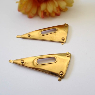 XL122 DIY jewelry accessories materials wholesale/Triangle with a long hole clip rivet/DIY light gold hardware decorated deduction 53x27x59mm MOQ 10pcs