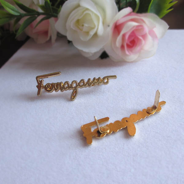 XL124 DIY rivet alphabet clip/Two paw claw nails/DIY light gold buckle decorated small letters 26x45mm MOQ 10pcs