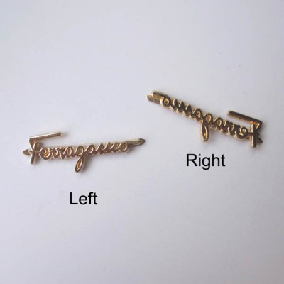 XL124 DIY rivet alphabet clip/Two paw claw nails/DIY light gold buckle decorated small letters 26x45mm MOQ 10pcs