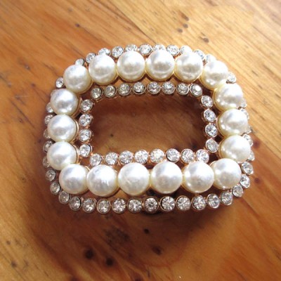 XL131 DIY pearl rhinestone buckle/Korean version detachable shoe flower/Factory outlets 49x61mm MOQ 10pcs