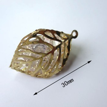 XL132 Crystal leaf bag pendant/Hollow bag crystal handbag pendant/High-end shoes beaded pendant zipper 30x30mm MOQ 10pcs