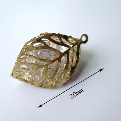 XL132 Crystal leaf bag pendant/Hollow bag crystal handbag pendant/High-end shoes beaded pendant zipper 30x30mm MOQ 10pcs