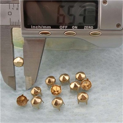 A066 Metal Six Facets Studs(iron/brass) 6.5mm 1000pcs/bag