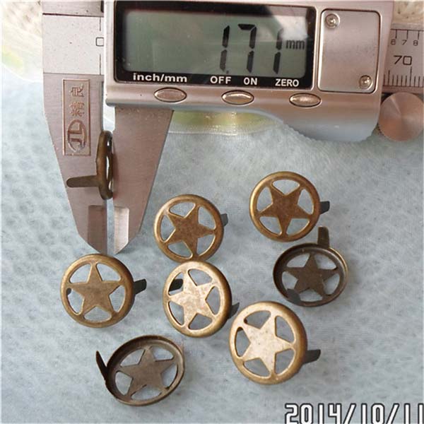 A032 Metal Pentagram Studs(iron/brass) 16mm 1000pcs/bag